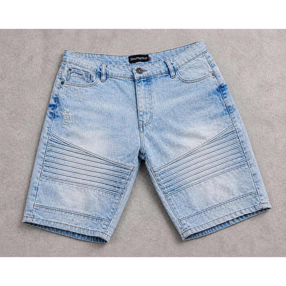 Southpole Jorts Mens 34 Light Wash Distressed Y2K Denim Shorts